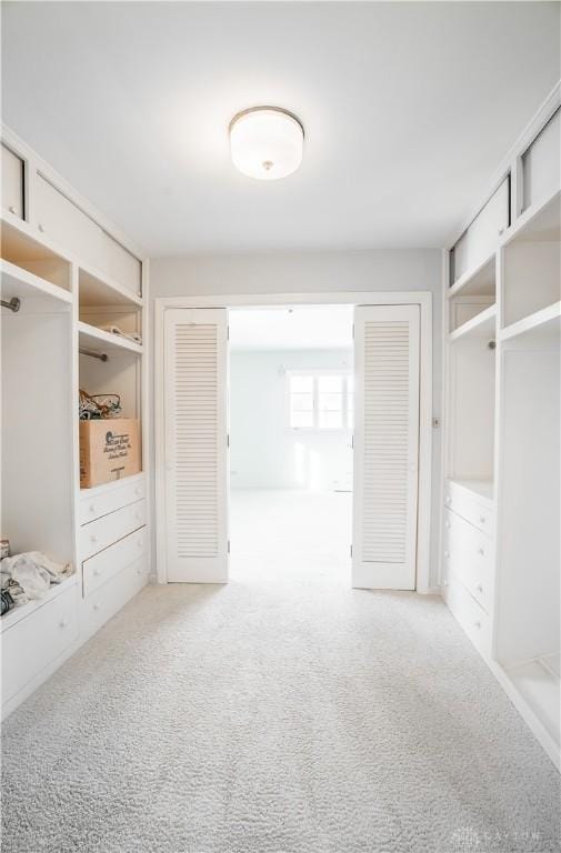 mudroom featuring light carpet