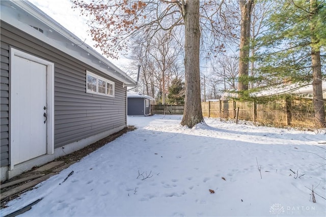 view of snowy yard