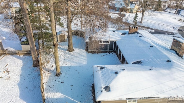 view of snowy aerial view