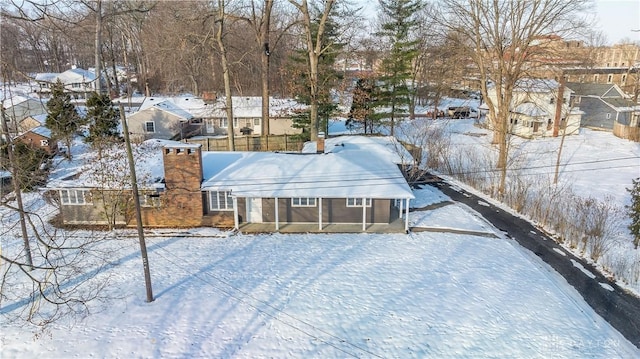 view of snowy aerial view