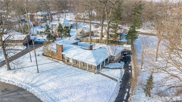 view of snowy aerial view