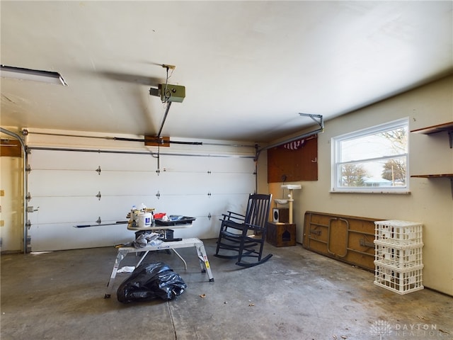 garage featuring a garage door opener