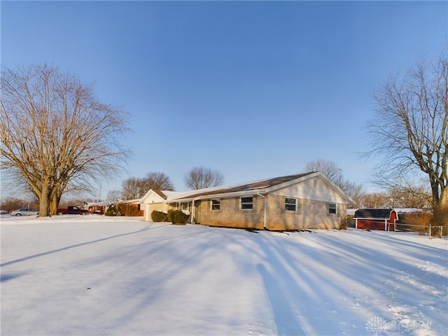 view of snowy exterior