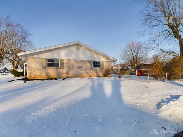 view of snowy exterior