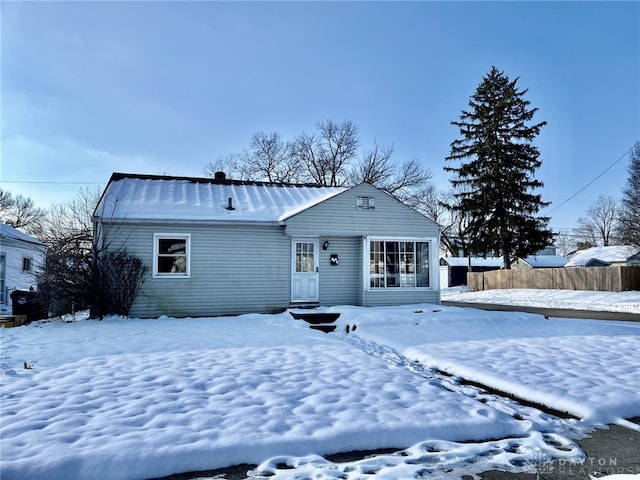 view of single story home