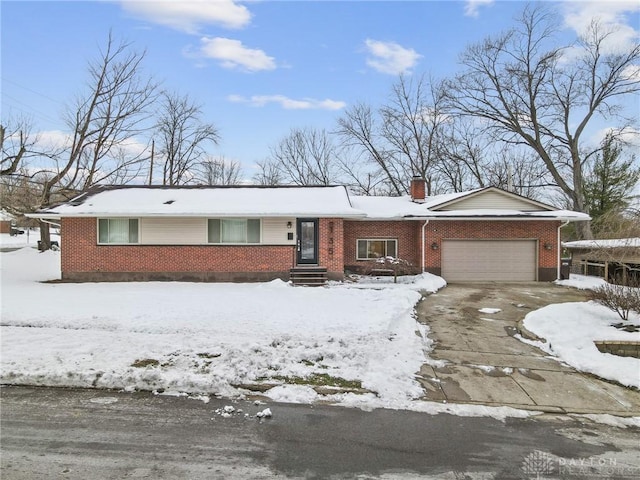 single story home with a garage