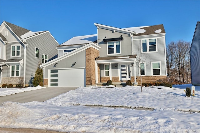 view of front of property featuring a garage