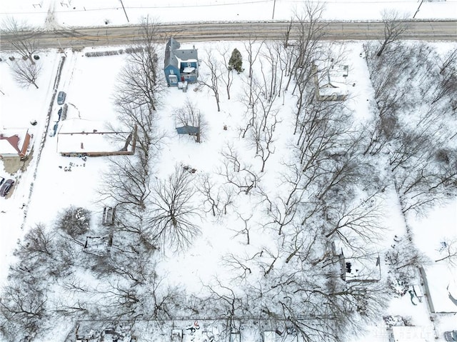 view of snowy aerial view