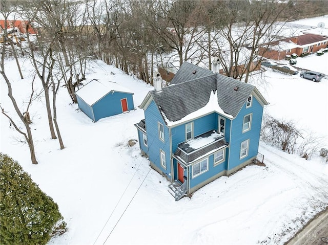 view of snowy aerial view