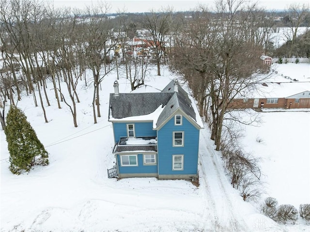 view of snowy aerial view