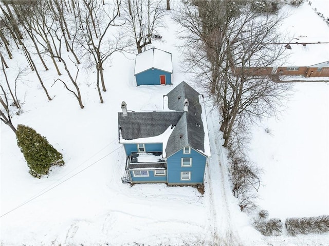 view of snowy aerial view