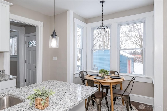 dining room with plenty of natural light