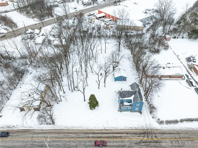 view of snowy aerial view