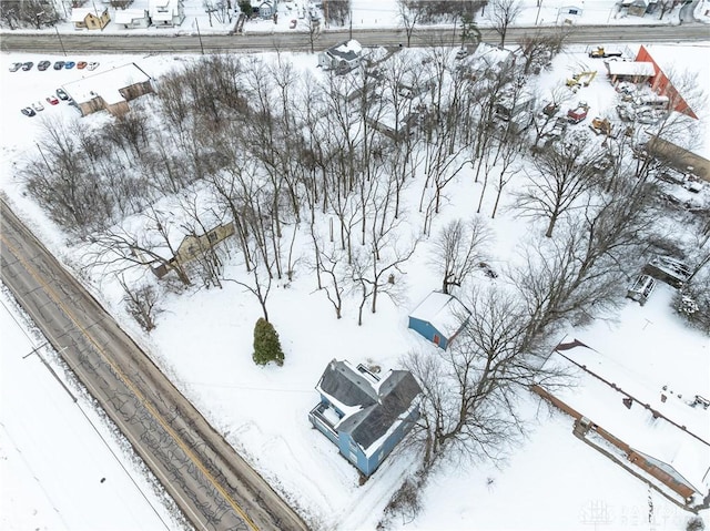 view of snowy aerial view