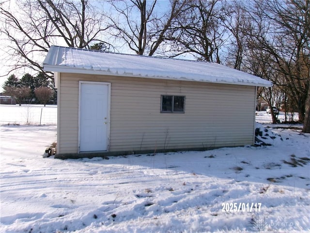 view of snow covered structure