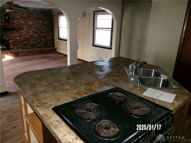 kitchen with sink and black cooktop