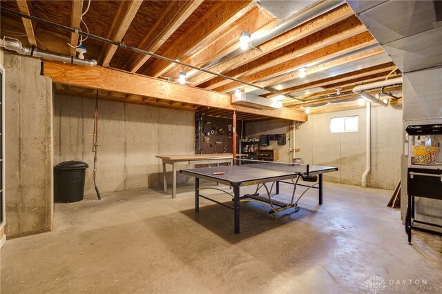 playroom with concrete floors