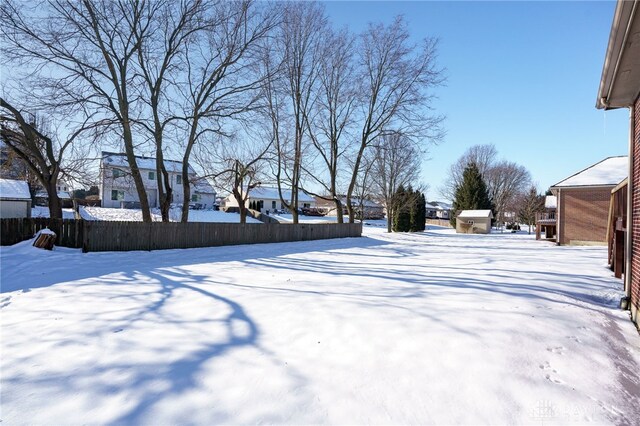 view of snowy yard