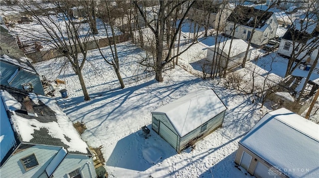 view of snowy aerial view