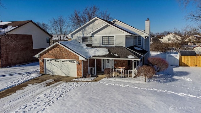 front of property featuring a garage