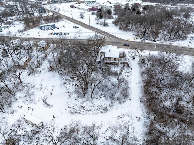 view of snowy aerial view