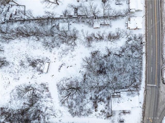 view of snowy aerial view