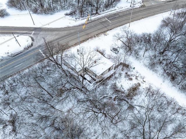 view of snowy aerial view