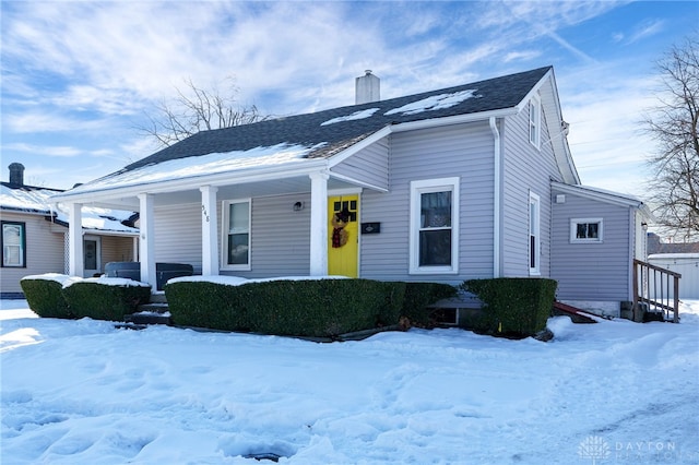 view of front facade featuring covered porch