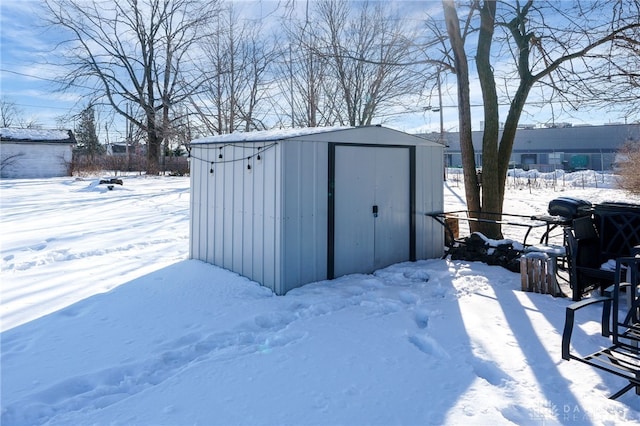 view of snow covered structure