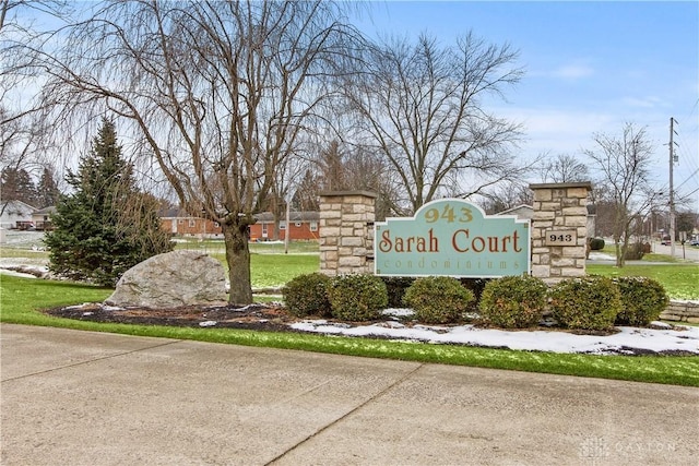 view of community sign