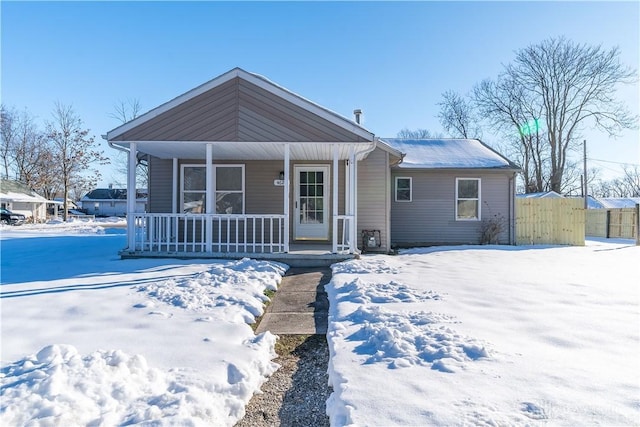 view of front of property with a porch