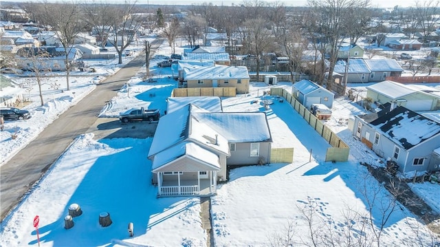 view of snowy aerial view