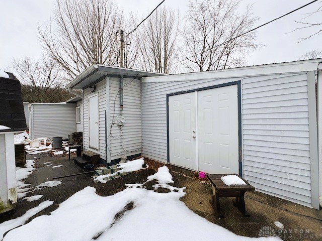 view of snow covered structure