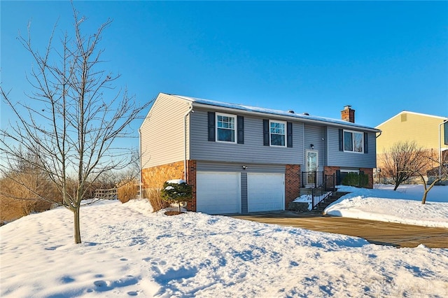 bi-level home with a garage