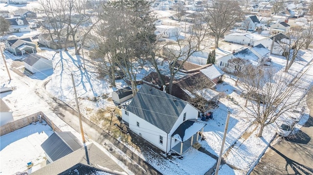 view of snowy aerial view