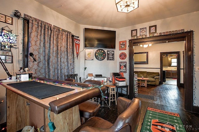 playroom featuring hardwood / wood-style floors