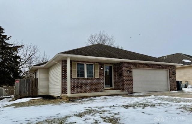 view of front facade with a garage