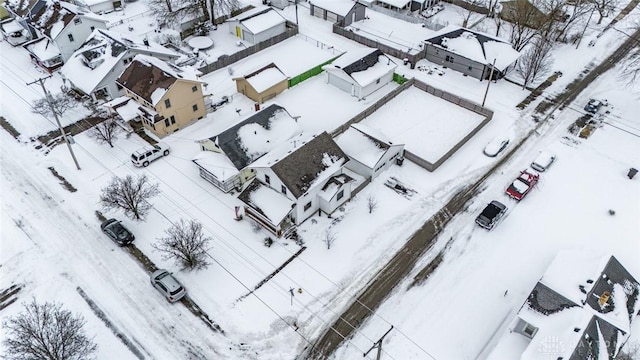 view of snowy aerial view