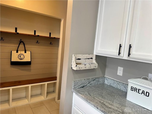 mudroom featuring light tile patterned flooring