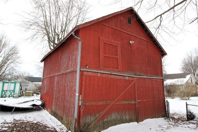 view of snow covered structure