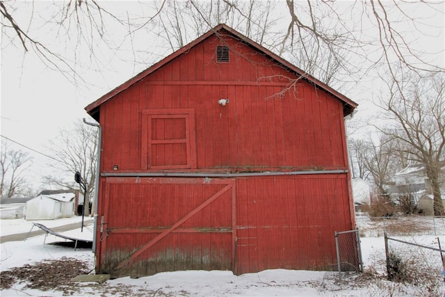 view of snow covered structure