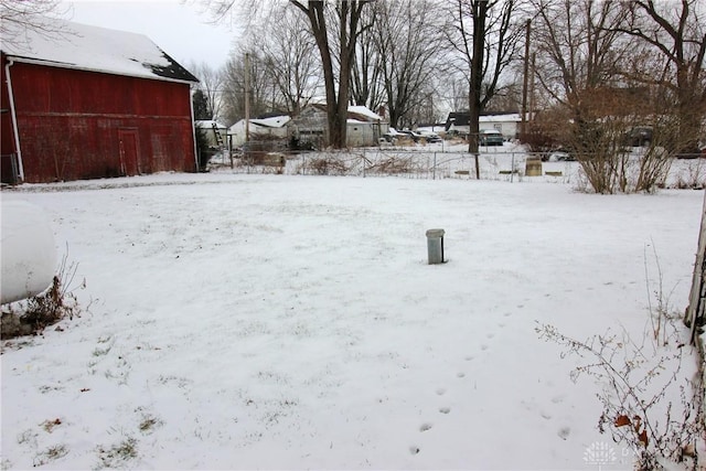 view of snowy yard