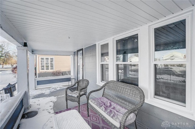 view of patio featuring a porch