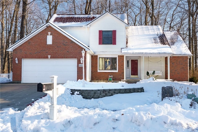 front of property featuring a garage