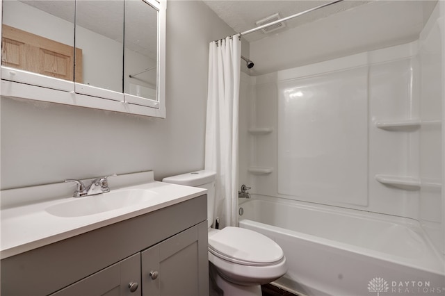 5254 Powell Rd, Dayton, OH 45424 - bathroom with vanity, shower / bath combination with curtain, and toilet