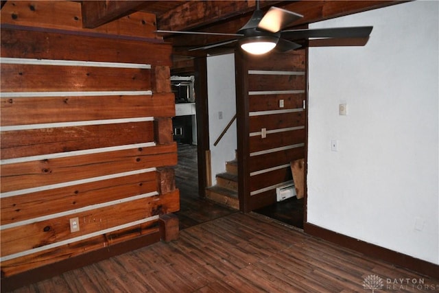 interior space with dark wood-type flooring