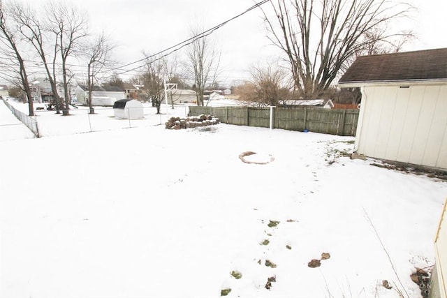 view of snowy yard