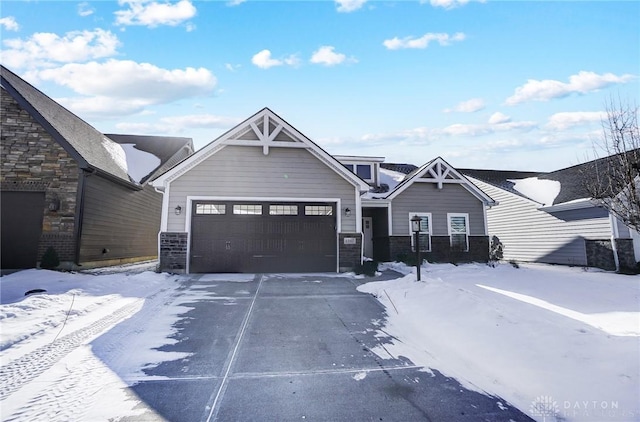 view of front of home with a garage