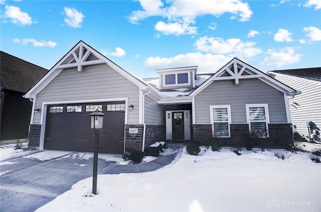 craftsman-style house with a garage