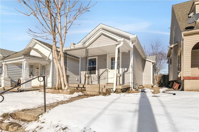 bungalow featuring covered porch